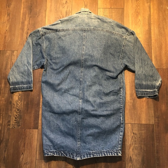 VTG Learsi Denim 3 Button Long Jacket. Women’s Size Medium.Thy Length Small Hole - Picture 3 of 6